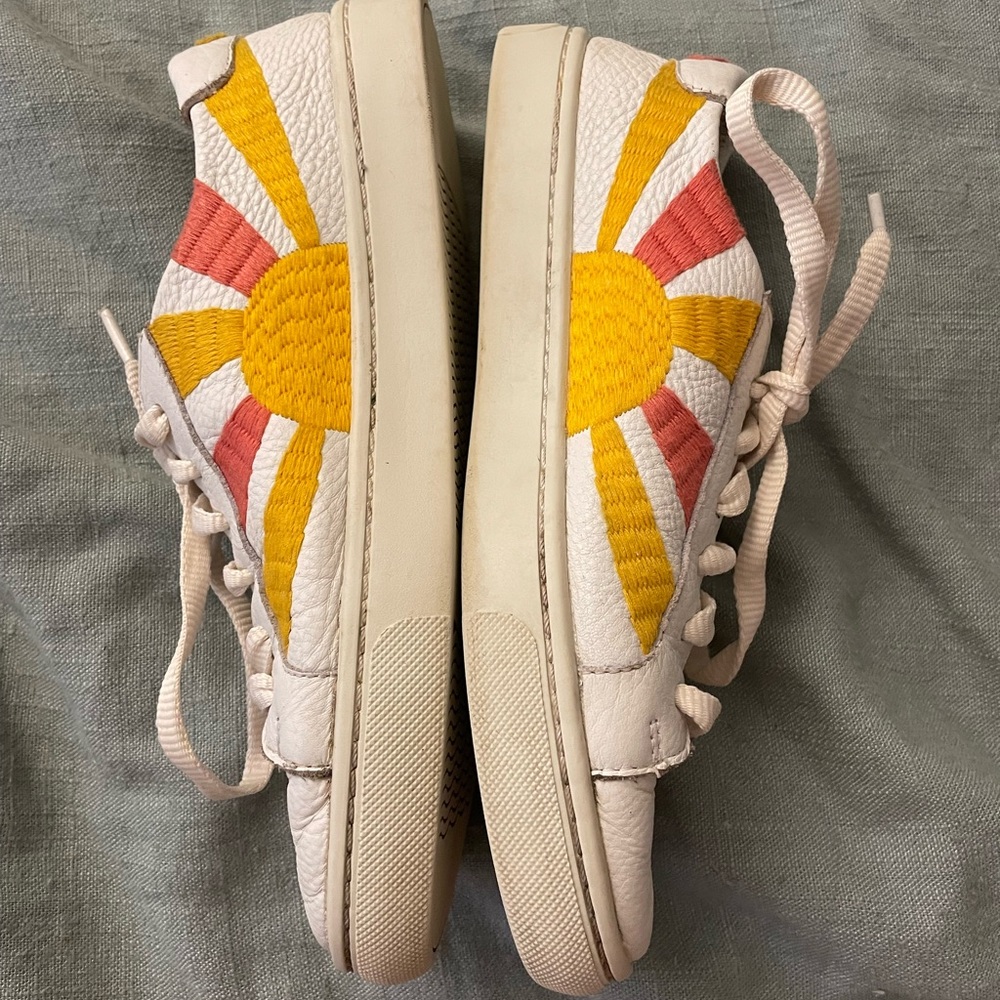 Soludos Rainbow Wave Leather and Embroidered Sneakers - Picture 2 of 11